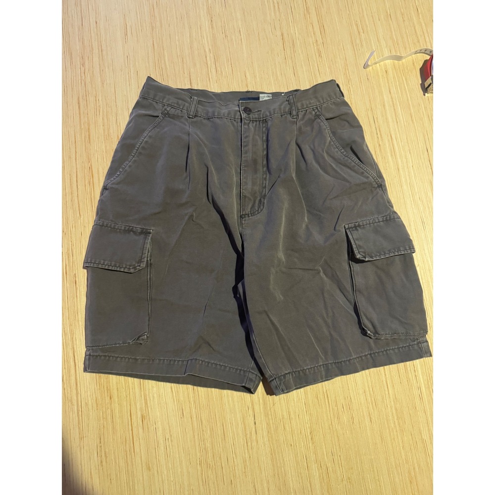 American Weekend Mens Gray Pleated Cargo Shorts Size 32 Cotton Canvas 7462 44